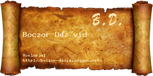 Boczor Dávid névjegykártya